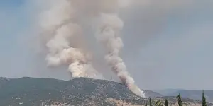 Massive wildfire rages for second day in Drama, Greece