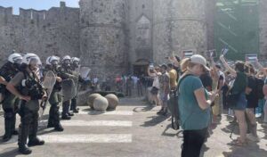 Rhodes: Eight arrested for Crown Iris protest incidents receive trial date
