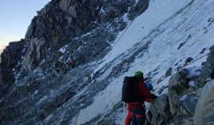 What is the “corridor of death” in the Alps where Greek climber died