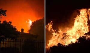 Night of terror in Keratea and Ancient Olympia: All-night battle with flames as strong winds fuel widespread fire fronts