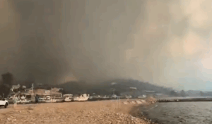 Wildfire erupts in Chios: Coast guard rescues trapped people