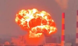 Russia: Oil facilities engulfed in flames after Ukrainian drone strikes