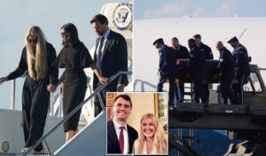 Charlie Kirk: Heartbreaking moment widow exits Air Force Two