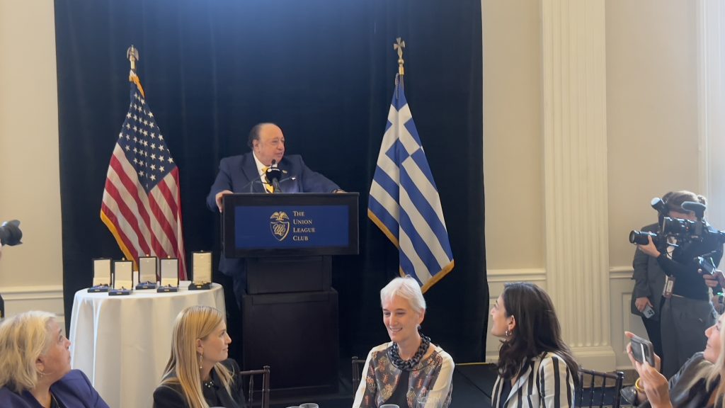 Greek American businessman John Catsimatidis introduced Prime Minister Kyriakos Mitsotakis