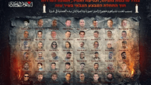 Hamas propaganda poster shows 48 remaining hostages as “farewell image”