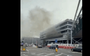 Fire at Heathrow airport: Car engulfed in flames at Terminal 3