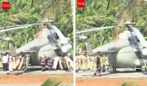 India: President’s helicopter lands in fresh cement and gets stuck