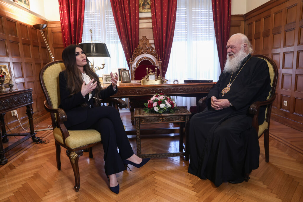 Kimberly Guilfoyle meets Archbishop Ieronymos in Athens