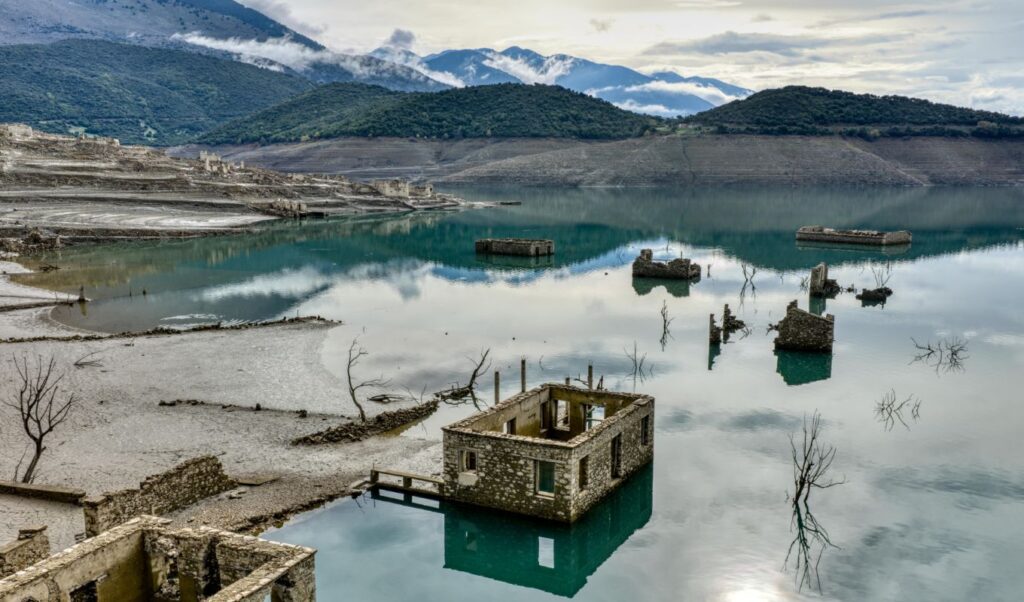 Mornos Lake drought: Drone footage reveals critically low water levels despite recent rains