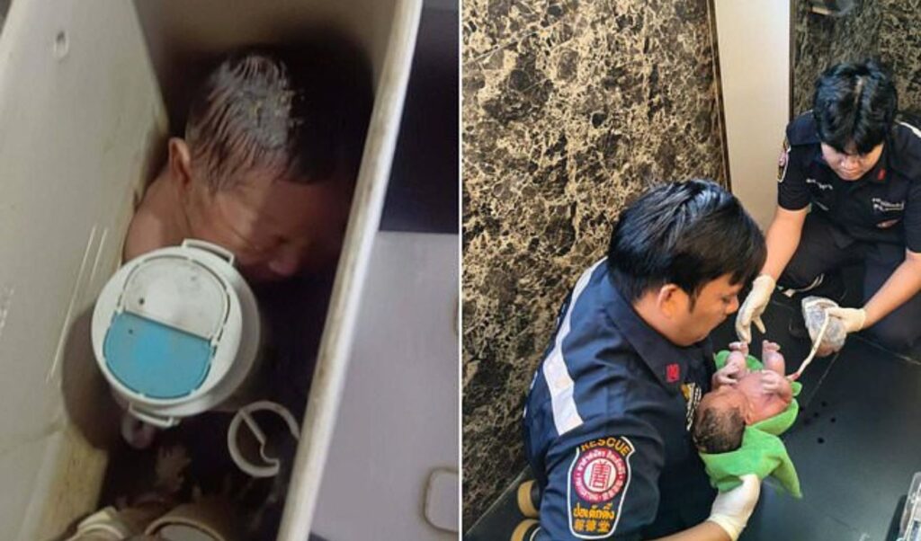 Newborn baby found alive in toilet tank in Thailand office building