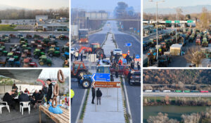 Greek farmers paralyze national highway with massive protests