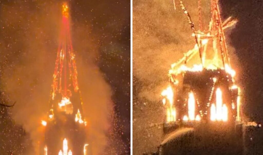 Amsterdam church tower collapses after New Year’s fire (Video)