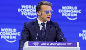 Macron wears aviator sunglasses at Davos over red eye injury
