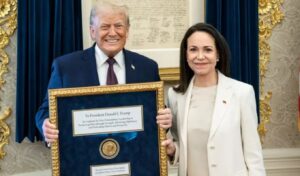 Trump receives Nobel Peace Prize from Venezuelan opposition leader