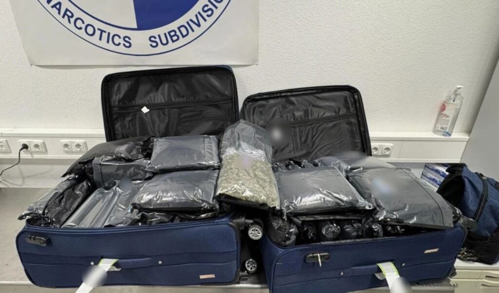 Three women arrested at Athens airport trying to smuggle 72kg cannabis to Italy