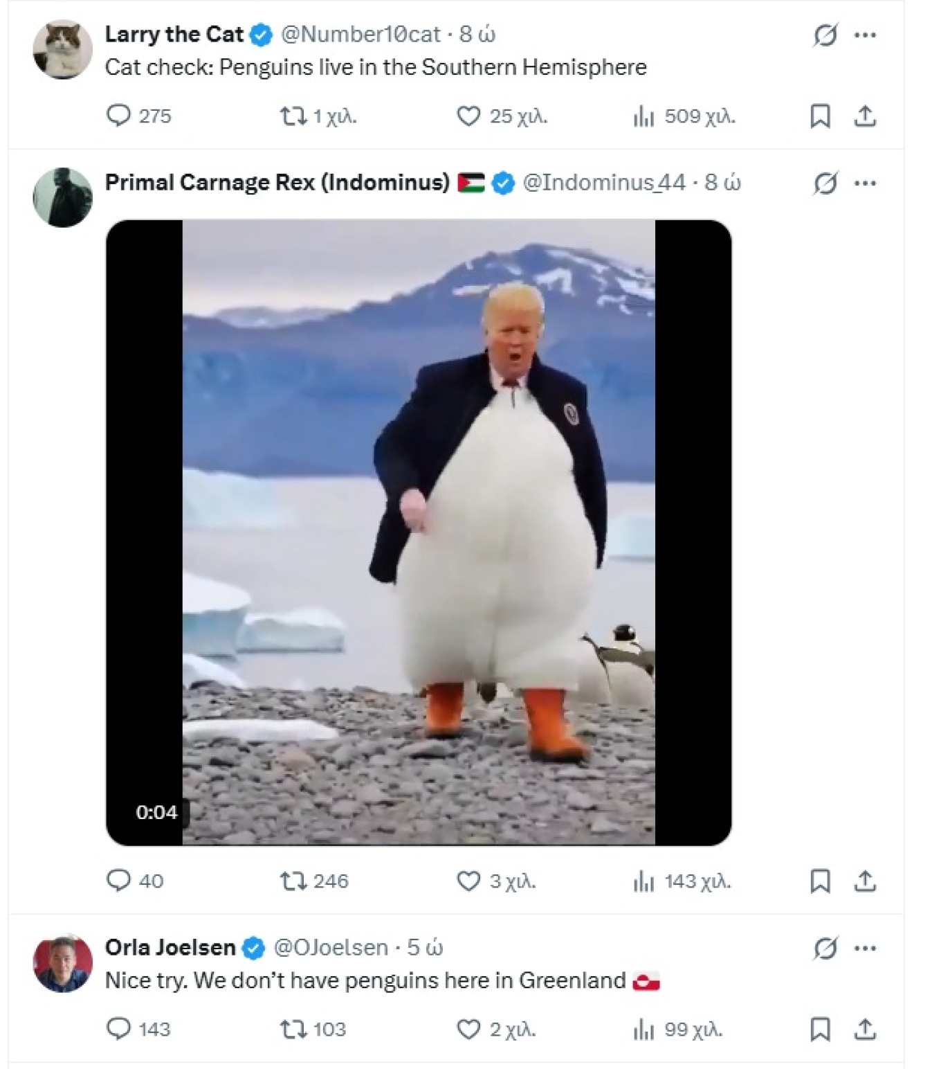 Trump wants to "take" Greenland with a penguin: White House post sparks backlash