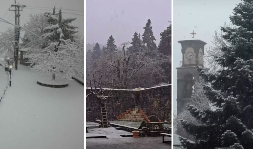 Heavy snowfall hits Greece in March: Videos show white landscapes