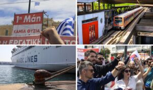 Greece paralyzed on May Day: 24-hour strikes hit trains and metro