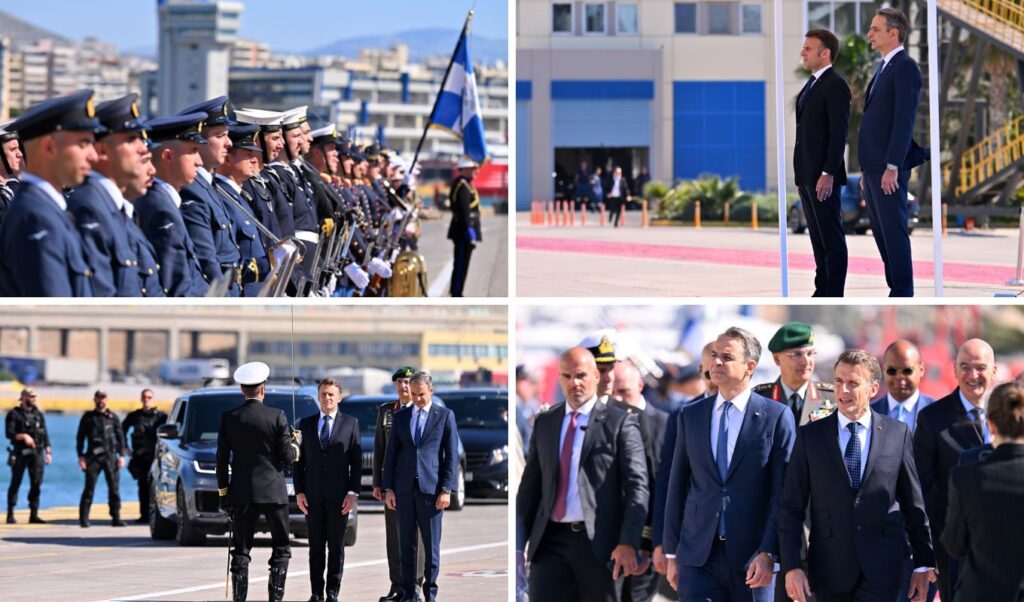 Mitsotakis and Macron inspect frigate Kimon: Rafale flyover