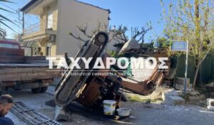 Worker fights for life after excavator accident in Volos, Greece