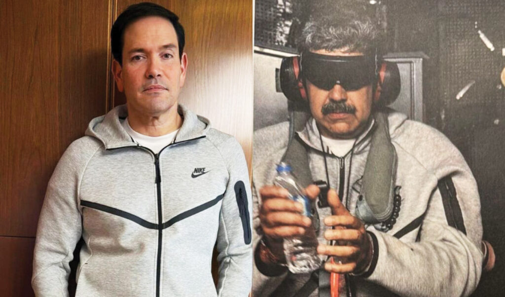 Marco Rubio wears viral Maduro tracksuit on Air Force One