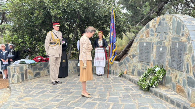Princess Anne begins Crete visit at Maleme RAF memorial