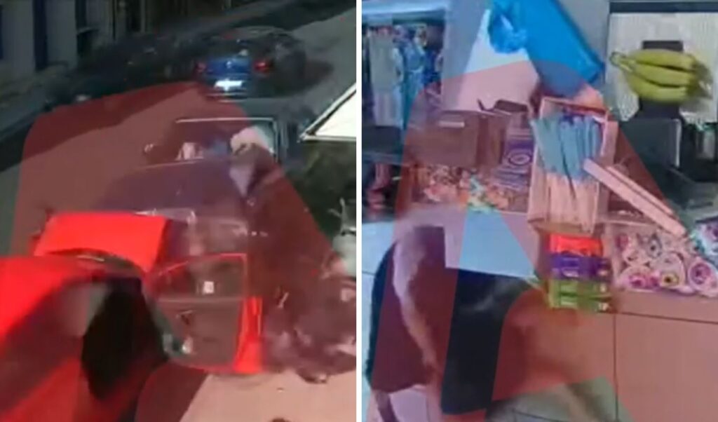 Shocking incident in Greece: Mother and child dive into store to escape runaway car