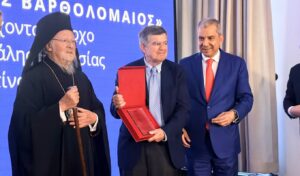 Ecumenical Patriarch Bartholomew attends PeopleCert award ceremony honoring Athanasios Martinos