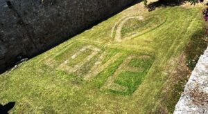 “LOVE” carved in Rhodes Medieval City lawn stirs buzz