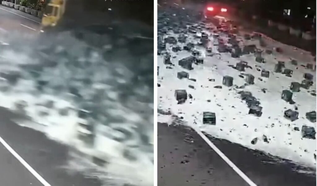 2,000 cases of beer spill onto Philippines highway in wild crash
