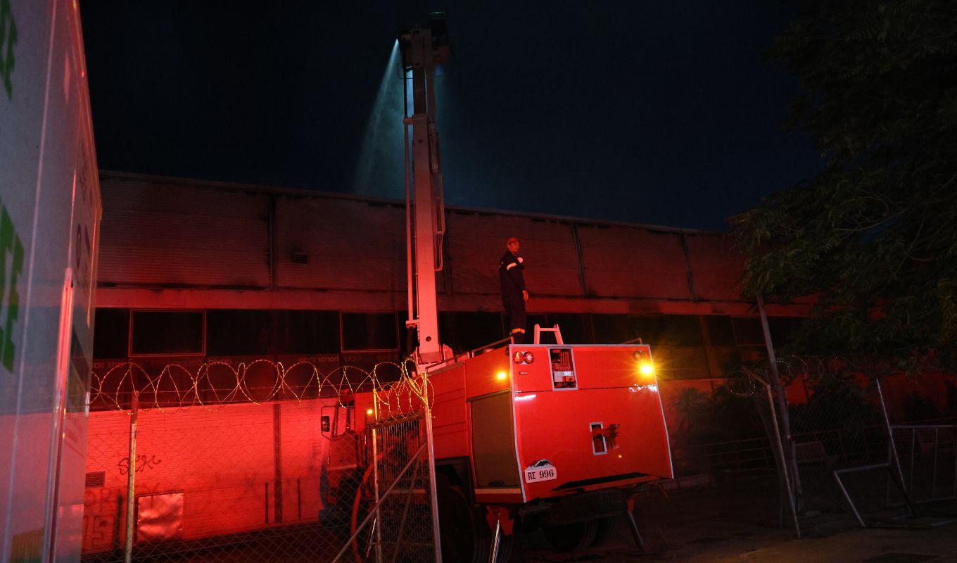 Athens fire: Roof of former Badminton Theatre collapses, arson investigation launched (Images & Video)