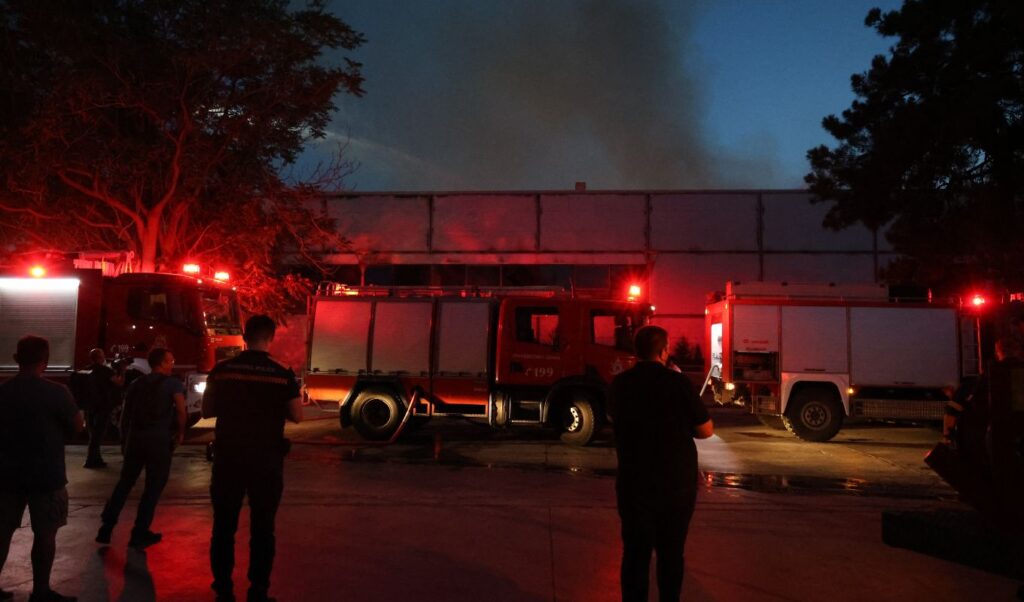 Athens fire: Roof of former Badminton Theatre collapses, arson investigation launched