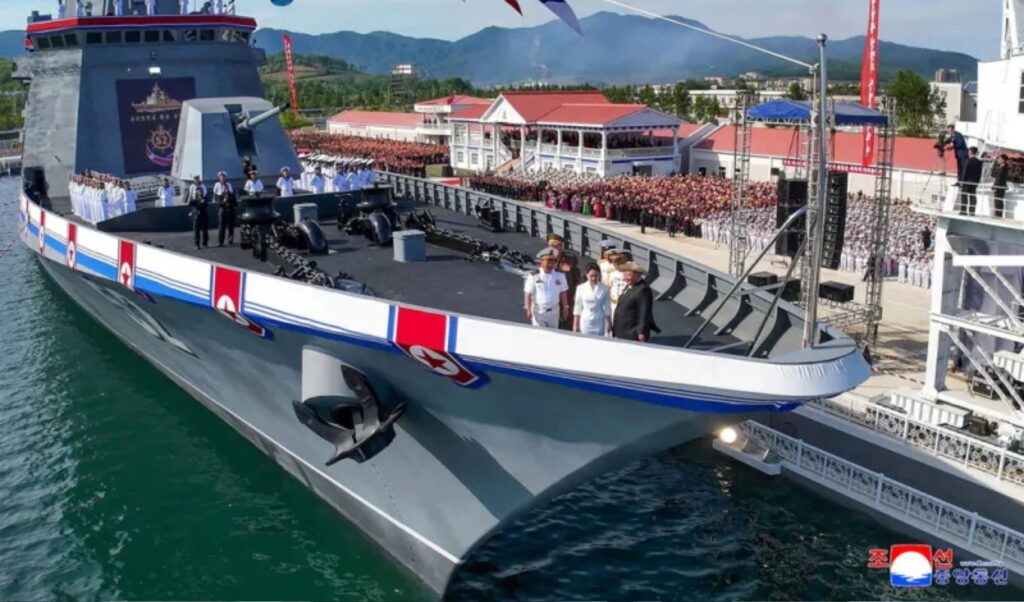 Kim Jong Un oversees weapons test on North Korea’s new 5,000-ton destroyer
