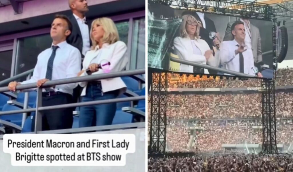 Macron and Brigitte steal the show at BTS Paris concert