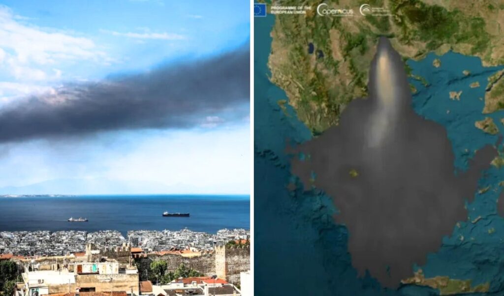 Toxic smoke cloud from Oreokastro fire may reach Evia — watch the simulation