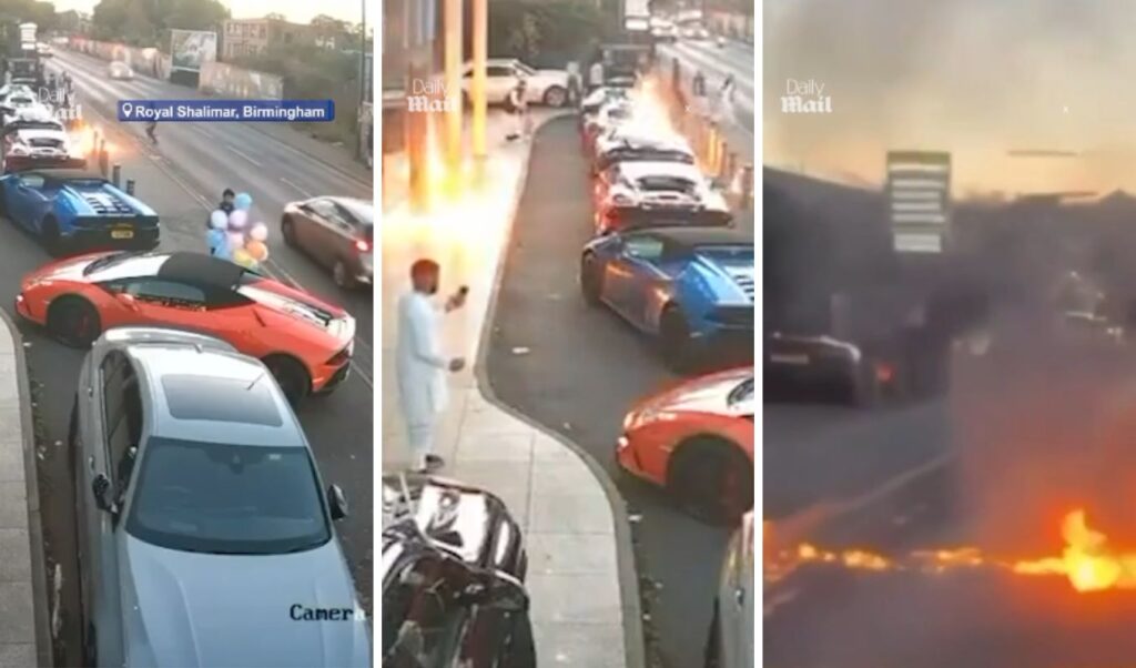 Birmingham wedding attack: Molotov bombs set two supercars ablaze