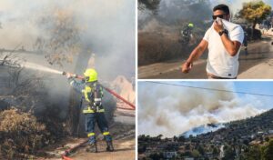 Salamina wildfire: 2 dead, burn victims, homes destroyed & 90 rescued by sea