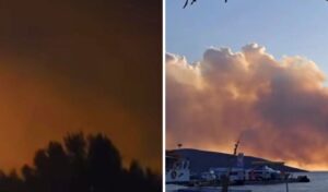 Skyros wildfire: Improved conditions as firefighters battle scattered blazes