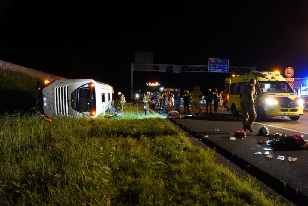 Netherlands bus crash: 20 injured after school bus collides with van