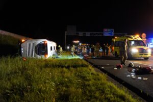 Netherlands bus crash: 20 injured after school bus collides with van