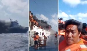 Indonesia ferry fire: at least 5 dead, 41 missing after blaze engulfs vessel