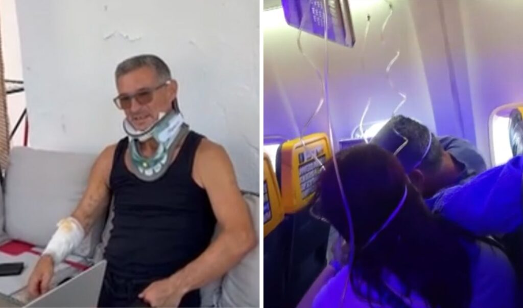 Ryanair flight horror: Passenger sucked toward broken window at 20,000 feet