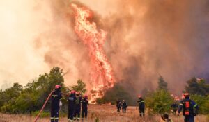 Extreme wildfire risk for Attica, Boeotia and Euboea on Monday