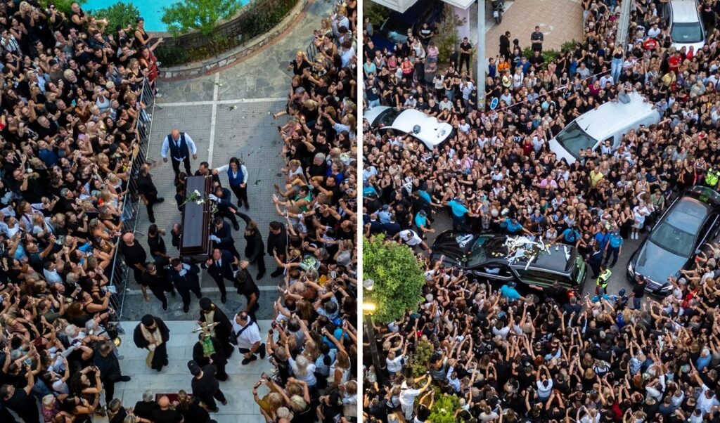 Giorgos Mazonakis: Crowds gather to pay final farewell (Aerial photos)