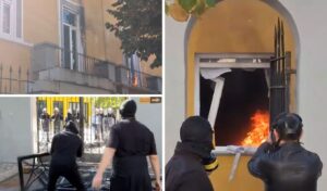 Albania: Ministry of Education set on fire in Tirana amid violent student protests (Video)