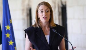 Metsola’s stern rebuke to MEP who knocked down EU and Israeli flags