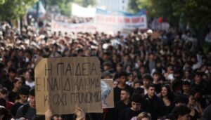 Greek students take to the streets in tens of thousands